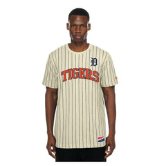 Detroit Tigers New Era Throwback Meshback Pinstripe T-Shirt - MLB
