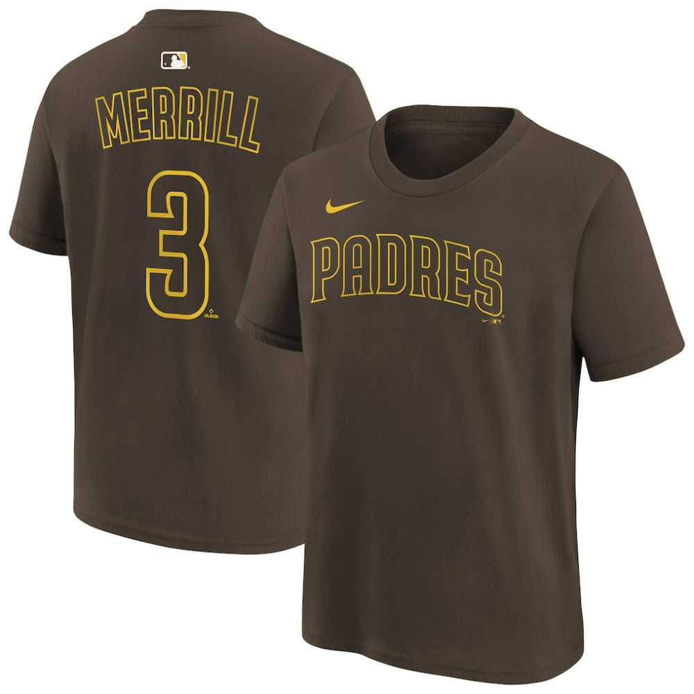 Jackson Merrill San Diego Padres Nike Youth Name & Number T-Shirt - MLB