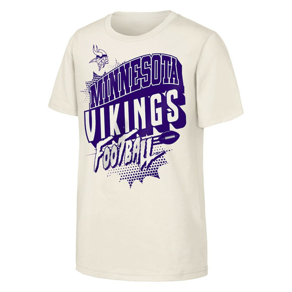 Minnesota Vikings Outerstuff Youth Action Comic T-Shirt Natural | NFL
