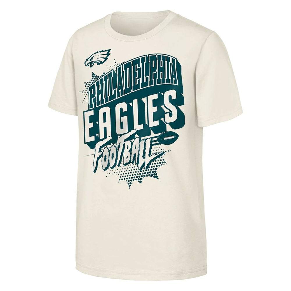 Philadelphia Eagles Outerstuff Youth Action Comic T-Shirt Natural | NFL