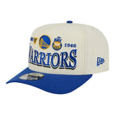 Golden State Warriors Stretched 2-Tone A-Frame 9FIFTY Adjustable Hat Cream/Royal - NBA