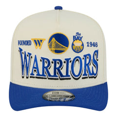 Golden State Warriors Stretched 2-Tone A-Frame 9FIFTY Adjustable Hat Cream/Royal - NBA