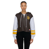 San Diego Padres New Era Women's Boxy Lace-Up Hoodie - MLB