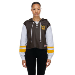 San Diego Padres New Era Women's Boxy Lace-Up Hoodie - MLB