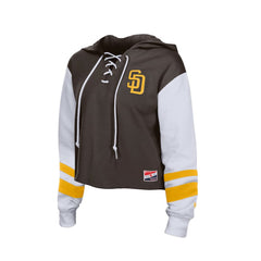 San Diego Padres New Era Women's Boxy Lace-Up Hoodie - MLB