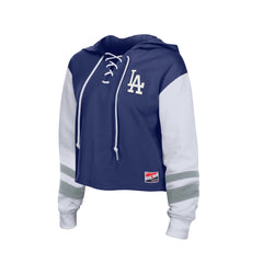 Los Angeles Dodgers New Era Women's Boxy Lace-Up Hoodie - MLB