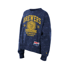 Milwaukee Brewers New Era Women's Throwback Oversized Boxy Sweatshirt - MLB