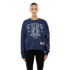 Chicago Cubs New Era Women's Throwback Oversized Boxy Sweatshirt - MLB