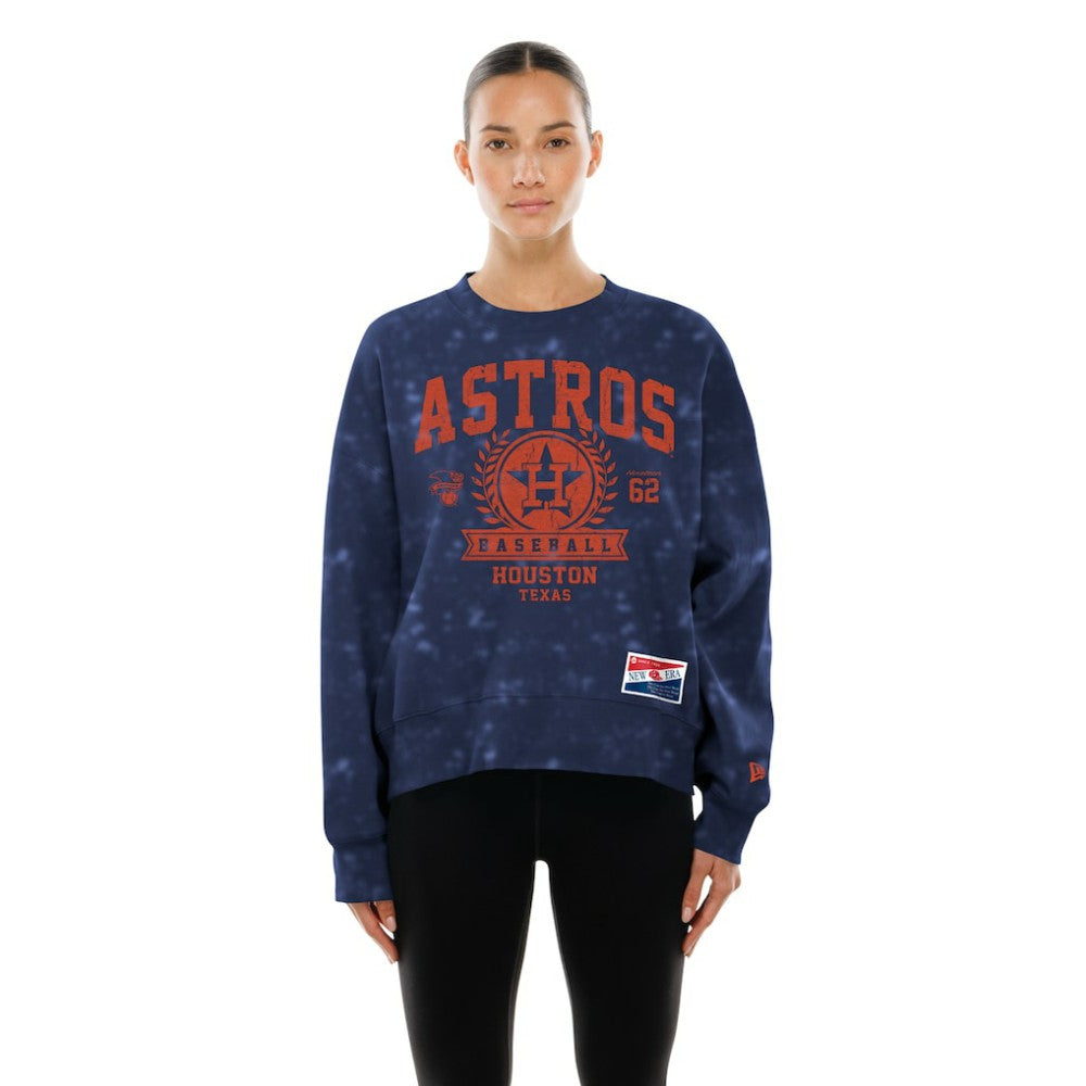 Houston Astros New Era Women's Throwback Oversized Boxy Sweatshirt - MLB