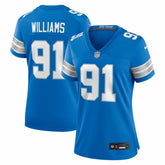 Tyleik Williams Detroit Lions Women's Team Game Jersey Blue | Nike for Sale