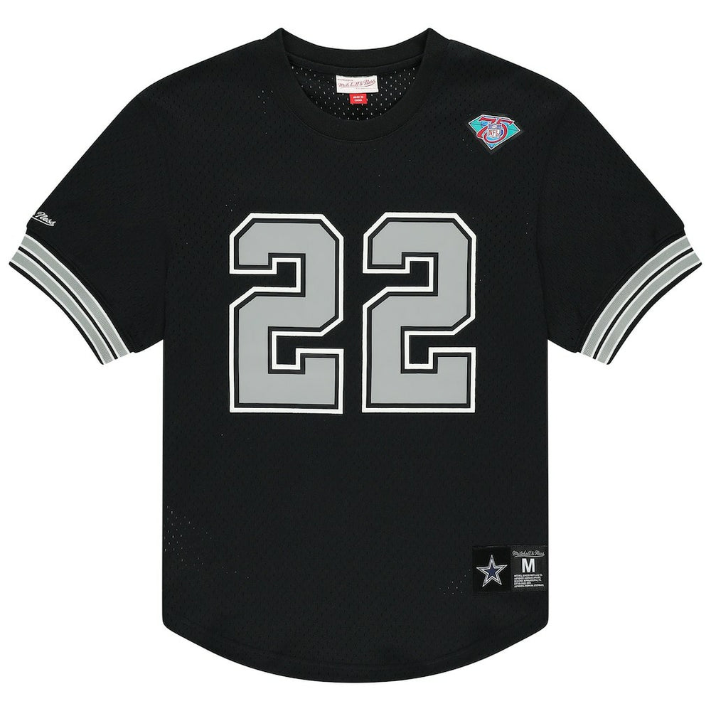 Emmitt Smith Dallas Cowboys Retired Player Name & Number Mesh Top Black | Mitchell & Ness