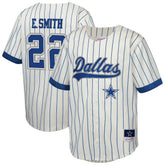Emmitt Smith Dallas Cowboys Youth Retired Player Name & Number Baseball Jersey Cream | Mitchell & Ness