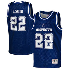 Emmitt Smith Dallas Cowboys Youth Retired Player NFL Basketball Fashion Jersey Navy | Mitchell & Ness