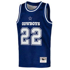 Emmitt Smith Dallas Cowboys Youth Retired Player NFL Basketball Fashion Jersey Navy | Mitchell & Ness