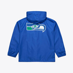 Seattle Seahawks Coaches Full-Snap Hooded Windbreaker Jacket Royal | Mitchell & Ness