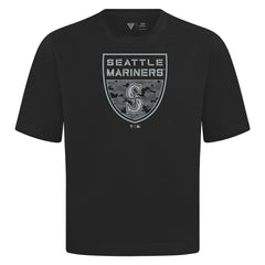 Seattle Mariners Levelwear Oversized Luxe Signature Knit Buckler T-Shirt - MLB