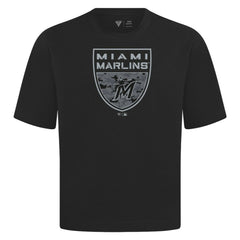 Miami Marlins Levelwear Oversized Luxe Signature Knit Buckler T-Shirt - MLB