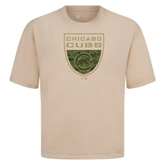 Chicago Cubs Levelwear Oversized Luxe Signature Knit Buckler T-Shirt - MLB