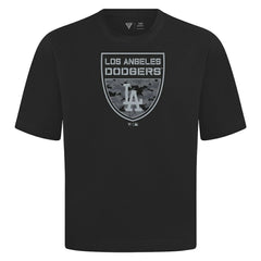 Los Angeles Dodgers Levelwear Oversized Luxe Signature Knit Buckler T-Shirt - MLB