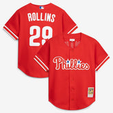 Jimmy Rollins Philadelphia Phillies Mitchell & Ness Cooperstown Mesh Batting Practice Button-Up Jersey - MLB