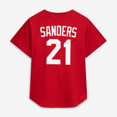Deion Sanders Cincinnati Reds Mitchell & Ness Cooperstown Mesh Batting Practice Button-Up Jersey - MLB