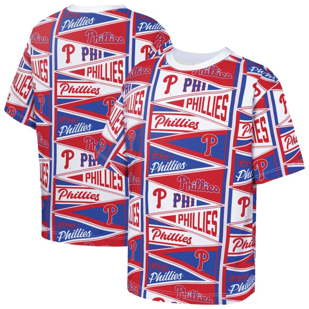 Philadelphia Phillies Outerstuff Youth All-Over Pennant T-Shirt - MLB