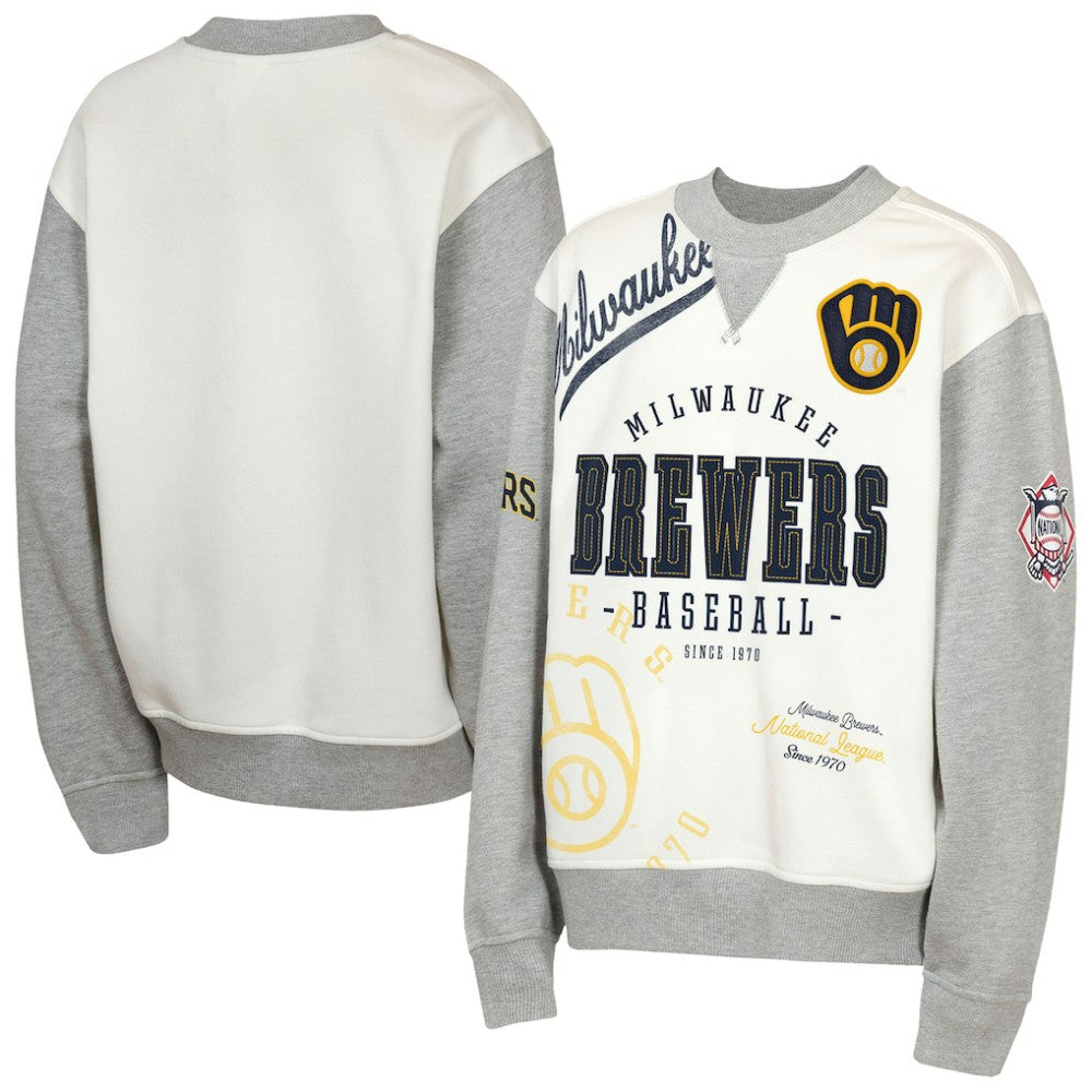 Milwaukee Brewers Outerstuff Youth Big League Power Hit Fleece Sweatshirt - MLB