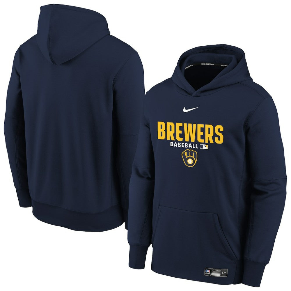 Milwaukee Brewers Nike Youth Authentic Collection Therma-FIT Hoodie - MLB