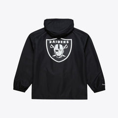 Las Vegas Raiders Coaches Full-Snap Hooded Windbreaker Jacket Black | Mitchell & Ness