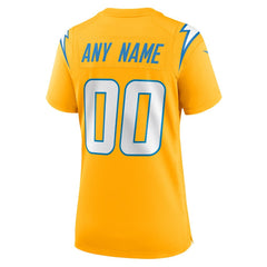 Los Angeles Chargers Women's Alternate Charger Power Game Custom Jersey Gold | Nike for Sale