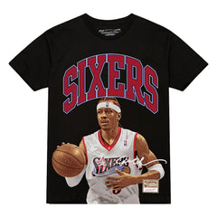 Allen Iverson Philadelphia 76ers Hardwood Classics Player Arch T-Shirt Black - NBA
