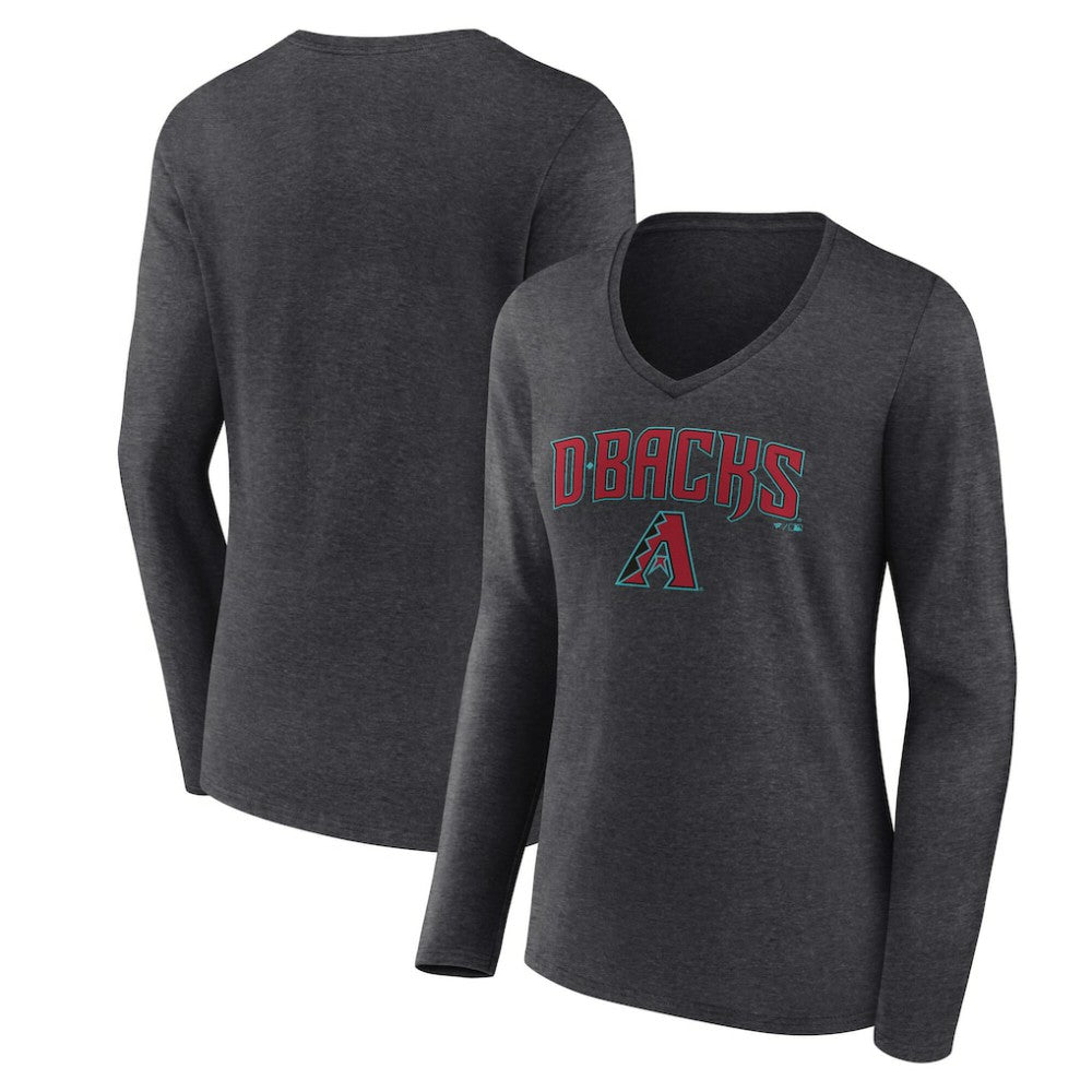 Arizona Diamondbacks Women's Team Lockup Long Sleeve V-Neck T-Shirt - MLB