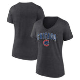 Chicago Cubs Women's Team Lockup V-Neck T-Shirt - MLB