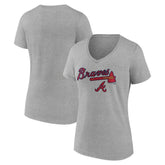 Atlanta Braves Women's Team Lockup V-Neck T-Shirt - MLB