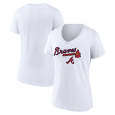 Atlanta Braves Women's Team Lockup V-Neck T-Shirt - MLB