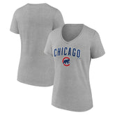 Chicago Cubs Women's Team Lockup V-Neck T-Shirt - MLB