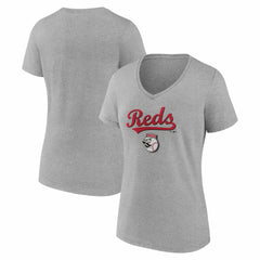Cincinnati Reds Women's Team Lockup V-Neck T-Shirt - MLB