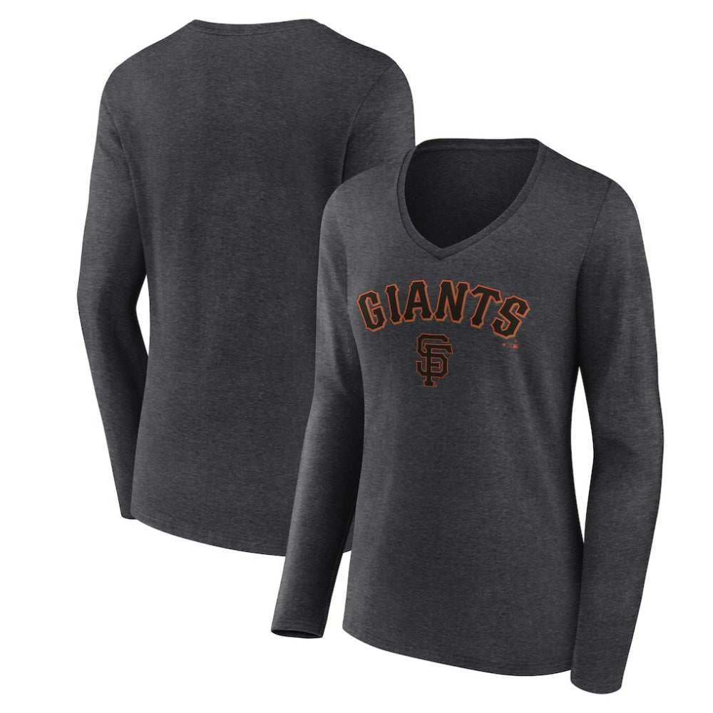 San Francisco Giants Women's Team Lockup Long Sleeve V-Neck T-Shirt - MLB