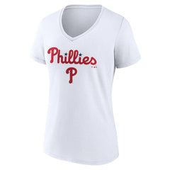 Philadelphia Phillies Women's Team Lockup V-Neck T-Shirt - MLB