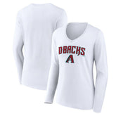 Arizona Diamondbacks Women's Team Lockup Long Sleeve V-Neck T-Shirt - MLB