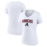 Arizona Diamondbacks Women's Team Lockup V-Neck T-Shirt - MLB