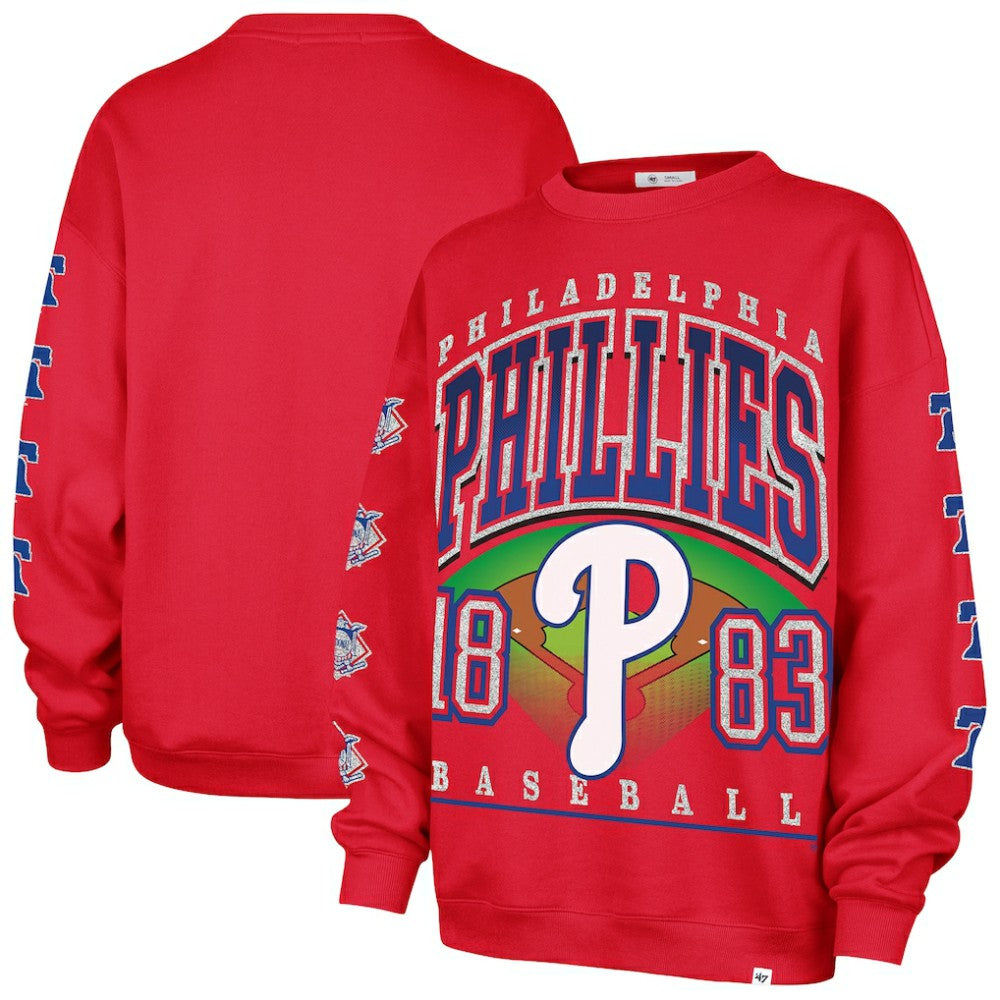 Philadelphia Phillies '47 Women's Trendy Team Go Big Oversized Sweatshirt - MLB