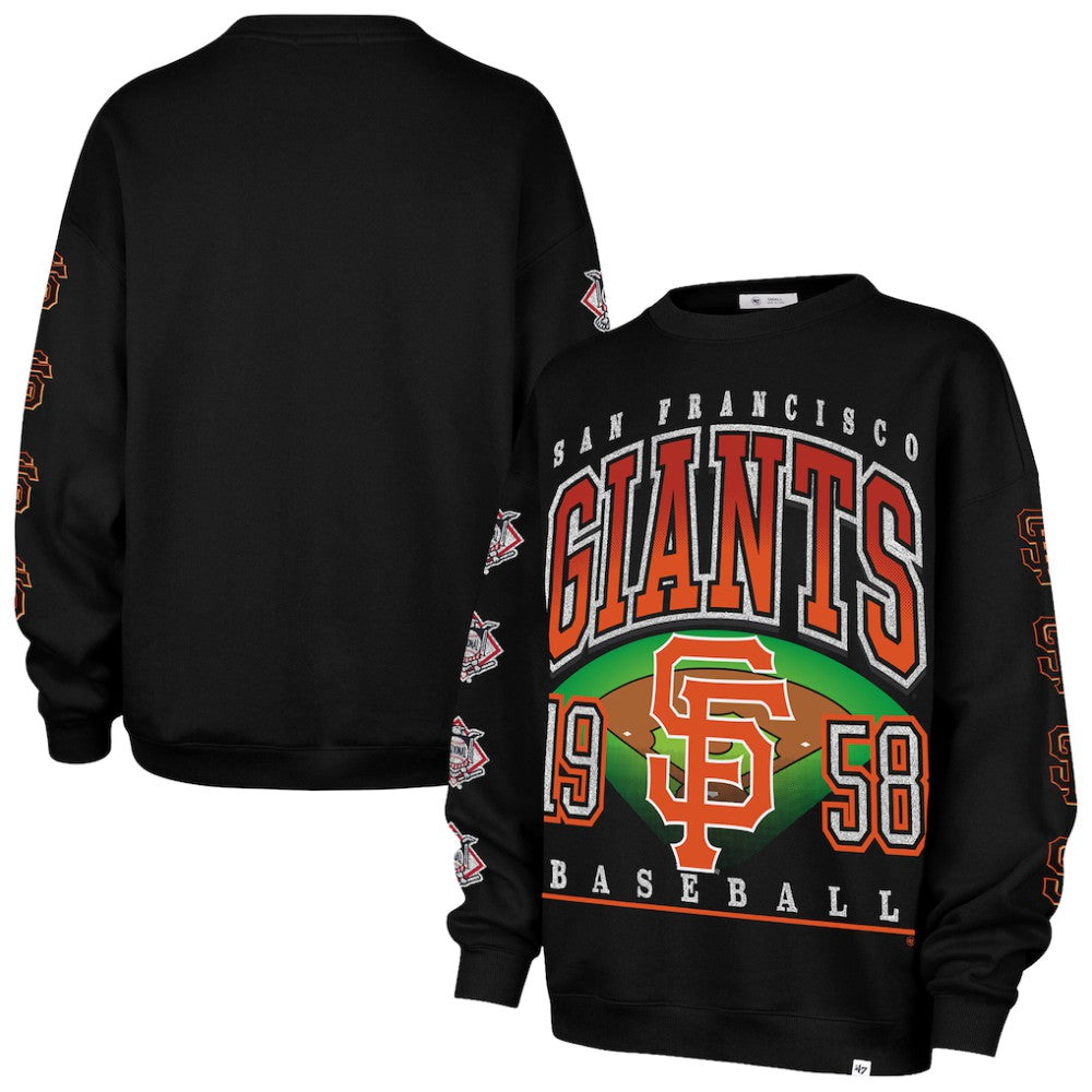San Francisco Giants '47 Women's Trendy Team Go Big Oversized Sweatshirt - MLB