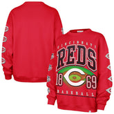 Cincinnati Reds '47 Women's Trendy Team Go Big Oversized Sweatshirt - MLB