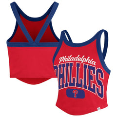 Philadelphia Phillies '47 Women's Trendy Team Rally Sporty Cropped Racerback Tank Top - MLB