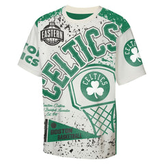 Boston Celtics Outerstuff Youth Top Player All-Over-Print T-Shirt Cream - NBA