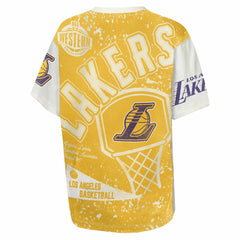 Los Angeles Lakers Outerstuff Youth Top Player All-Over-Print T-Shirt Cream - NBA