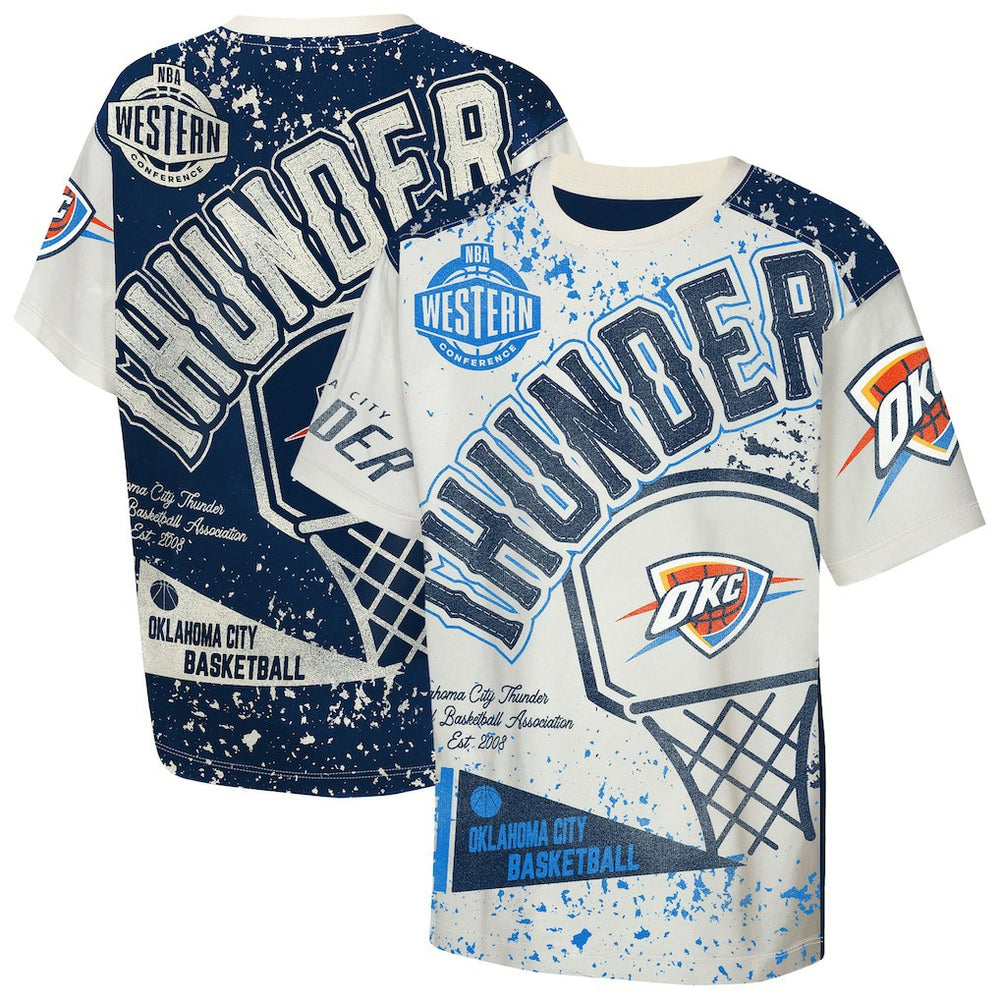 Oklahoma City Thunder Outerstuff Youth Top Player All-Over-Print T-Shirt Cream - NBA