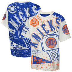 New York Knicks Outerstuff Youth Top Player All-Over-Print T-Shirt Cream - NBA