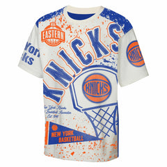 New York Knicks Outerstuff Youth Top Player All-Over-Print T-Shirt Cream - NBA